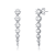 Linear Fringe CZ Drop Earrings In Sterling Silver