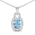 1.65ctw 14K White Gold Aquamarine and White Diamond Pendant with 18 inch
Cable Chain