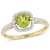 Peridot and Diamond 10K Yellow Gold Ring 1.06ctw
