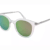 OSCAR by Oscar de la Renta Clear Translucent Round Frame  / Green
Mirrored Lenses Sunglasses