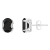 8x6mm Oval Black Onyx Rhodium Over Sterling Silver Stud Earrings