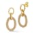 Rachel Zoe Pave CZ Oval Link Dangle Earrings in 14K Gold Over Brass