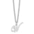Rhodium Over Sterling Silver Letter W  Initial Necklace