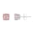6mm Square Cushion Rose Quartz Rhodium Over Sterling Silver Stud Earrings