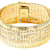 Greek Key Omega Link Bracelet In Gold Over Bronze