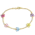Children's Multi-Color Enamel Butterfly Charm Bracelet in 18K Yellow
Gold Over Sterling Silver