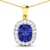 3.10ctw 14K Yellow Gold Tanzanite and White Diamond Pendant with 18 inch
Cable Chain
