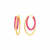 14K Gold Over Sterling Silver Double Oval Enamel Hoops in Pink