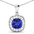 2.10ctw 14K White Gold Tanzanite and White Diamond Pendant with 18 inch
Cable Chain
