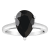12x8mm Pear Shape Black Onyx Rhodium Over Sterling Silver Ring