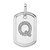 Rhodium Over 14k White Gold Diamond Initial Q Dog Tag Charm