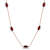 Garnet and Diamond 14K Rose Gold Station Necklace 3.58ctw