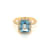 Rectangular Octagonal Sky Blue Topaz and Cubic Zirconia 14K Yellow Gold
Over Sterling Silver Ring