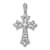 Rhodium Over 10k White Gold 0.17 ctw Diamond Fleur-de-Lis Cross Pendant