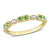 Emerald and Diamond 10K Yellow Gold Ring 0.14ctw