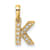 14K Yellow Gold Diamond Letter K Initial with Bail Pendant