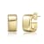 Geometric C-Hoop Earrings In 14K Gold Over Brass