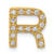 14K Yellow Gold Diamond Letter R Initial Charm