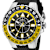 Invicta Aviator 52mm Black Dial Yellow Bezel Black Silicone Strap Quartz Watch