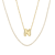 CZ Initial N Tennis Necklace And Pendant Set In 14K Gold Over Brass 4.05ctw