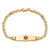 14k Yellow Gold Medical Soft Diamond Shape Red Enamel Mariner Link ID Bracelet