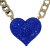 Blue Crystal Gold Tone Center Heart Pendant Necklace.