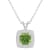 7mm Cushion Peridot 1/7 ctw Diamond Rhodium Over Sterling Silver Halo
Pendant with Chain
