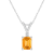 7x5mm Emerald Cut Citrine with Diamond Accent 14k White Gold Pendant
With Chain