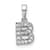 14K White Gold Diamond Letter B Initial with Bail Pendant