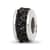 Sterling Silver Reflections Black Double Row Preciosa Crystal Bead