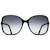 Chanel Black and Lambskin Square Frame / Gray Gradient Lenses Sunglasses