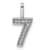 Rhodium Over 14k White Gold Diamond Number 7 Pendant