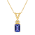 7x5mm Emerald Cut Tanzanite with Diamond Accents 14k Yellow Gold Pendant
With Chain