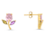 Pink, Champagne, And Purple Cubic Zirconia 14k Yellow Gold Over Silver
Earrings 2.05ctw