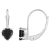 5mm Heart Shape Black Onyx Rhodium Over 10k White Gold Drop Earrings
