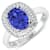 1.69ctw Violet Tanzanite and Diamond 14K White Gold Halo Ring