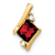 10k Yellow Gold 0.71 ctw Cushion Garnet and Diamond Chain Slide Pendant