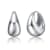 Gleaming Mini Huggie Earrings In Rhodium Over Brass