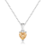 Yellow Citrine Sterling Silver Heart Shape Pendant With Chain