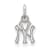 Rhodium Over Sterling Silver MLB New York Yankees LogoArt Pendant
