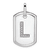 Rhodium Over 14k White Gold Diamond Initial L Dog Tag Charm