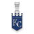 Rhodium Over Sterling Silver MLB LogoArt Kansas City Royals Enamel Pendant