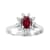 0.65ctw Oval Ruby and Diamond Halo Ring in 14k White Gold