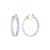 14K Yellow Gold Over Sterling Silver With Silver Color Glitter Clear
Acrylic Hoops