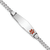 Rhodium Over 14k White Gold Medical Soft Diamond Shape Red Enamel Flat
Curb Link ID Bracelet