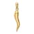 14k Yellow Gold Large 3D Italian Horn Pendant