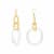 14K Yellow Gold Over Sterling Silver Acrylic Dangle Link Earrings in Clear