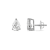 White Cubic Zirconia 14k White Gold Studs With Velvet Gift Box 2.00ctw