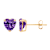14k Gold Cubic Zirconia Heart Stud Earrings