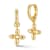 Rachel Zoe Clover Charm Hoop Earrings in 14K Gold Over Brass
